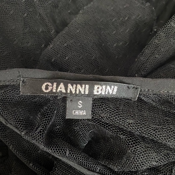 Gianni Bini Black Mesh Ruffle Midi/Maxi Dress Small - Picture 10 of 11